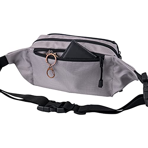 USPECLARE Clear Fanny Pack Stadium Approved Large Multi-Purpose Waist Bag - color: Grey, style: 1-pack-nylon