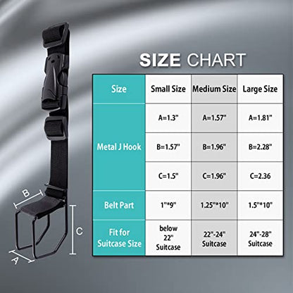 Vigorport Luggage Hook Strap, J Hook for Add A Bag Luggage Travel Essential - size: Small size/Standard buckle