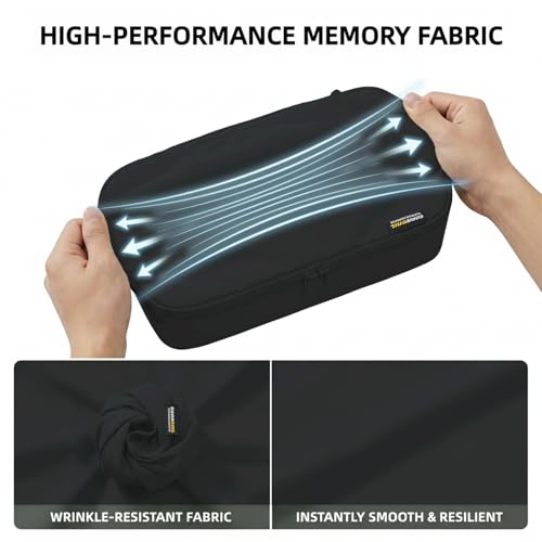 4 Piece Compression Packing Cubes for 3–7 Day Travel, Jet Black - color: Jet Black, size: 4 Pack