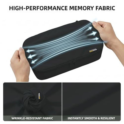 4 Piece Compression Packing Cubes for 3–7 Day Travel, Jet Black - color: Jet Black, size: 4 Pack