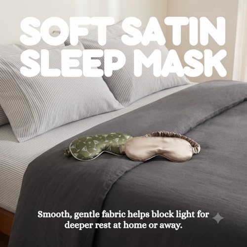 Satin Sleep Mask - 2 Pack - Champagne & Martini Print - color: 2 Pack - Champagne & Martini Print