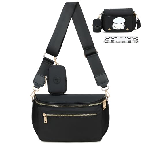 Small Diaper Bag Fanny Pack with Wipes Dispenser for Travel & Quick Trips - color: #180 Pure Black