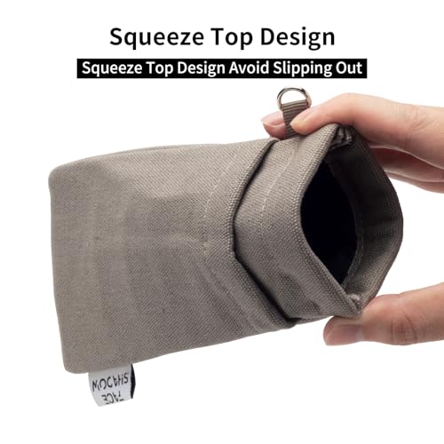 Face Shadow Double Glasses Case Soft Eyeglass Case For Women Men - color: Canvas Grey
