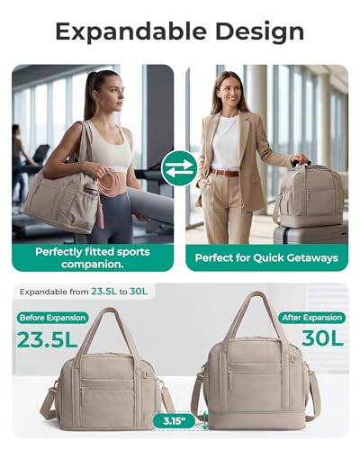BAGSMART Expandable Personal Item Travel Bag, 2 Set Duffel Bag for Women - color: Chocolate