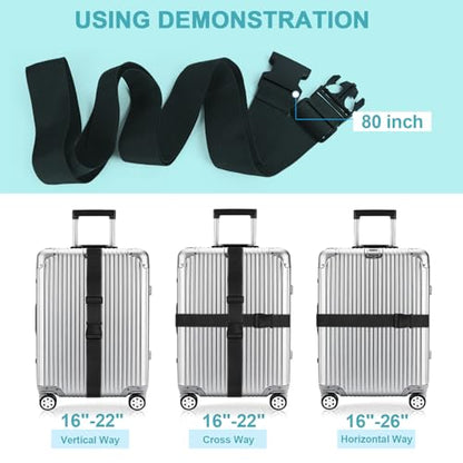 80In Luggage Straps for Suitcase Travel Belt Accessories, 2 Pack Purple - color: 4Pcs Purple