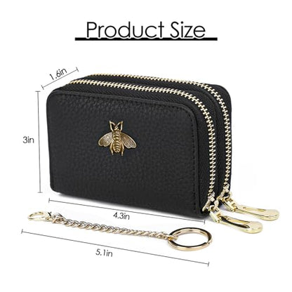 imeetu RFID Credit Card Holder, Small Card Wallet Women, Leather Card Case - color: Max - Black, size: Max