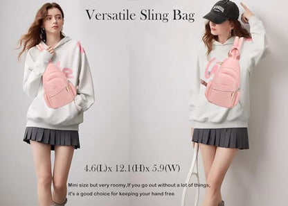 Mini Backpack Small Crossbody Bags Sling Bag for Women Casual Convertible - color: Pink