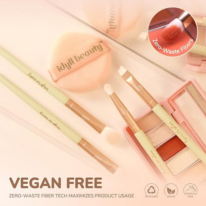 Makeup Brush Set Eyeshadow 5 Pcs, Eye Shadow Brushes for Women With Powder Puff, Fluffy Blending Brush, Crease, Eyeliner Brush Professional, Makeup Artist Set, Vegan & Cruelty Free - size: Eye Makeup Set