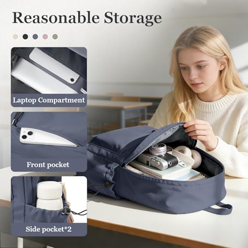 Middle School Backpack, Cute College Backpack for Women,High School Bookbag - color: Blue Purple