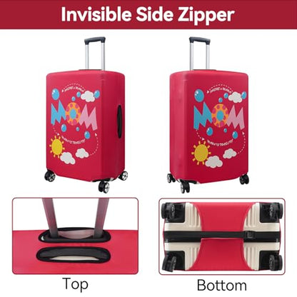 4 Pieces Luggage Covers For Suitcase Tsa Approved, 20" 24" 28" 32'' Elastic Suitcase Cover Protector, Anti-Scratch Travel Suitcase Cover Fits 19-32 Inch Luggage (Four-person Family, S/M/L/XL) - color: Four-person Family-20/24/28/32 inches