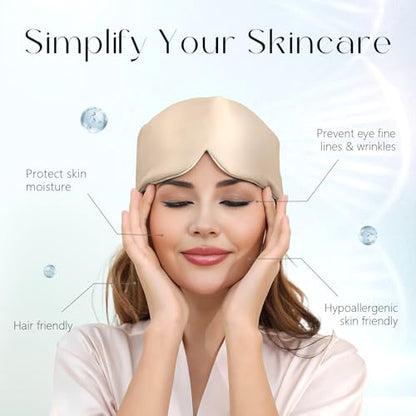 ZIMASILK 22 Momme 100% Mulberry Silk Sleep Mask - Full Silk Filled - color: Taupe