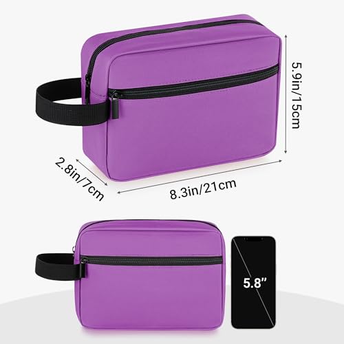 Elviros Hanging Toiletry Bag, Lightweight Dopp Kit, Small, Grape Purple - color: Grape Purple, size: Small