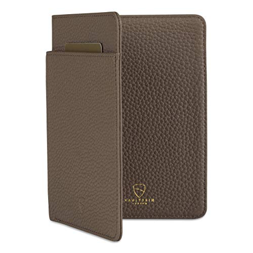 Vaultskin KENSINGTON Passport Holder for Travel, RFID Wallet (Matt Brown) - color: Matt Brown