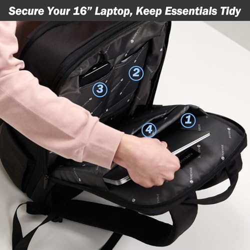 PUREVAVE Laptop Backpack 27L Water Resistant USB Port Travel Work Black - color: Sable Black