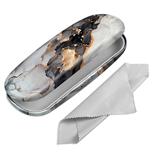 FINTIE Hard Shell Eyeglasses Case, Portable Protective Glasses Cover - color: Cloudy Marble