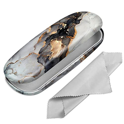 FINTIE Hard Shell Eyeglasses Case, Portable Protective Glasses Cover - color: Cloudy Marble
