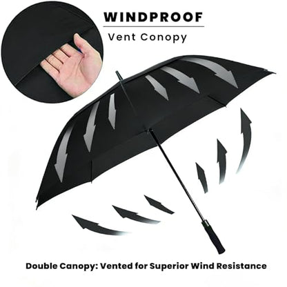 54/62/68/72 Inch Large Golf Umbrella Windproof Auto Open for Rain - color: Black, size: 54 Inch