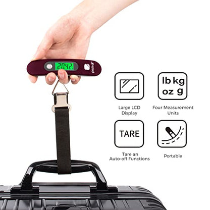 pack all Digital Luggage Scale for Travel, 110Lbs Capacity, 0.1Lb Precision - color: Red