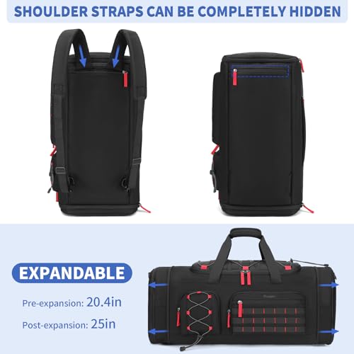 BOSSTIN Gym Bag for Men & Women, 45L-50L Expandable Sports Duffle Bag - color: Black