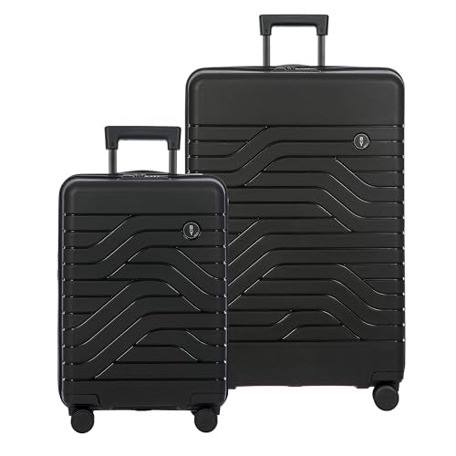 Bric's B|Y Ulisse Set of 2 Luggages with Spinner Wheels – Carry-On Airline Approved and Checked Expandable Lightweighted Hard Shell Suitcases, TSA Combination Lock - 21 Inch & 30 Inch, Black - color: Black, size: 2-Pieces (Carry-on & Checked-large)