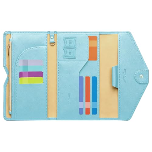 ZOPPEN Passport Holder Travel Wallet Organizer for Women,Paradise Blue - color: Paradise Blue