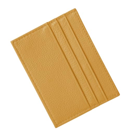 M-Plateau Super Slim Genuine Leather Credit Card Wallet - color: Yellow