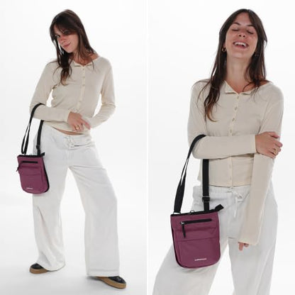 Sherpani Prima, RFID Anti-Theft Crossbody for Women - color: Pink Smoky Orchid