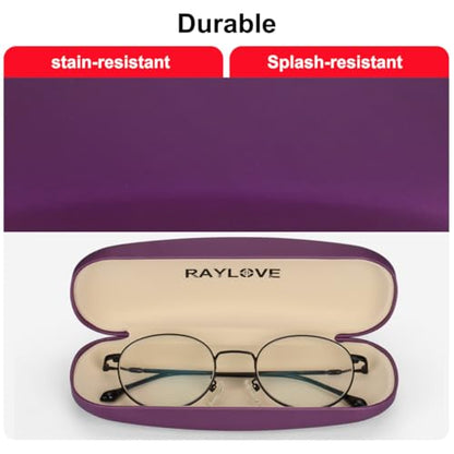 RayLove Unisex Hard Shell Eyeglasses Cases, Protective Case For Glasses - color: Purple