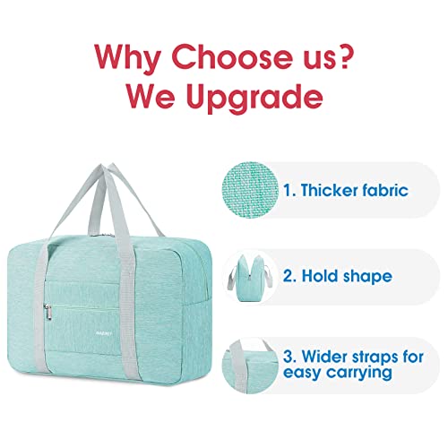 Narway Personal Item Travel Bag, Foldable Carry on Duffle Bag for Women Men - color: AA-Thick Mint Green