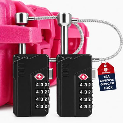 Kinghardcase Gun Case Lock, 4 Digit Combination TSA Luggage Padlock, 2 Pack
