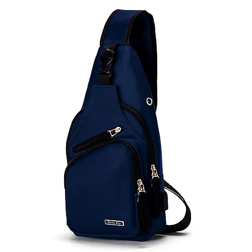 Seoky Rop Men Women Sling Backpack Shoulder Chest Crossbody Bag - color: Dark Blue
