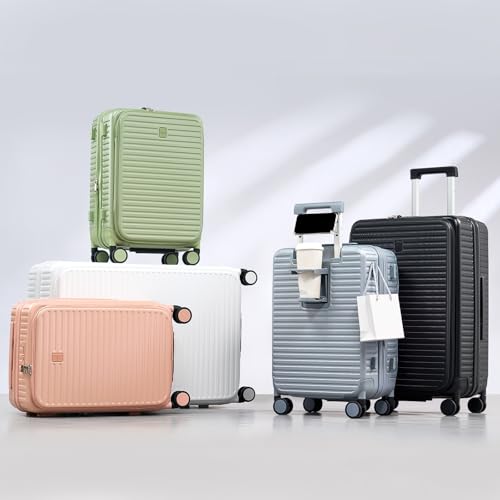 HanTrip 20"/28" Top Opening Luggage Sets 2 Piece Hard Shell Suitcase, White - color: White, size: Expandable 2-Piece Set(20/28)