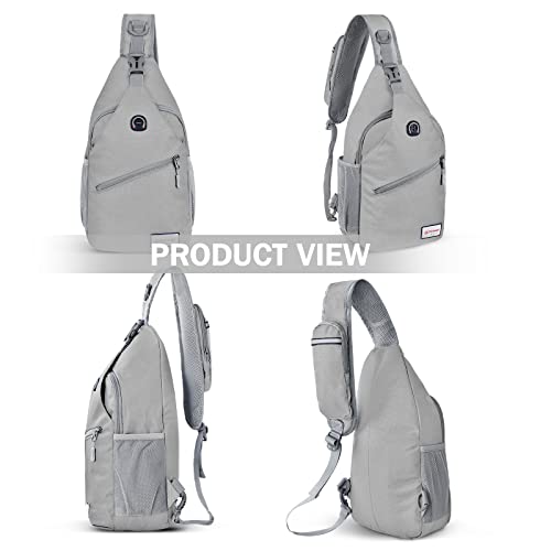 ZOMAKE Sling Bag,Small Crossbody Sling Backpack Shoulder Daypack for Travel - color: Silver Grey B, size: 8L
