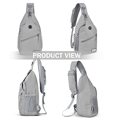 ZOMAKE Sling Bag,Small Crossbody Sling Backpack Shoulder Daypack for Travel - color: Silver Grey B, size: 8L