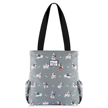 KAMO Floral Tote Bag - Waterproof Lightweight Handbags Travel Shoulder Bag for Hiking Yoga Gym Swimming Travel Beach - color: 0-gray