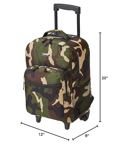 Rockland 더블, 카모, 단일 사이즈, 더블 핸들 롤링 백팩 - color: 카모, size: 단일 사이즈