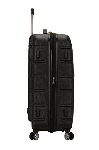 Rockland Melbourne Hardside Expandable Spinner Wheel Luggage, Checked Large 28", Black - color: Black, size: Checked Large 28"