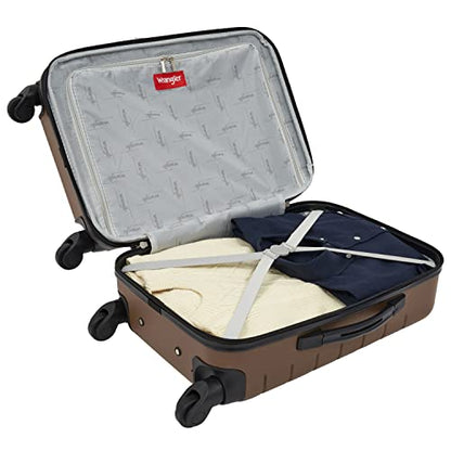 Wrangler Smart Spinner Hardside Luggage, 22-Inch Carry-On, Toffee - color: Toffee, size: Carry-On Only
