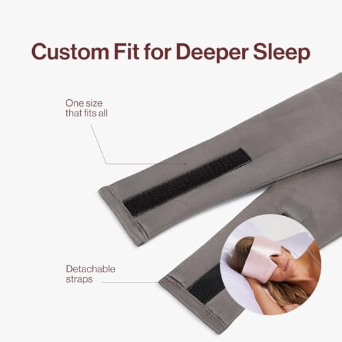 Dore & Rose Deep Sleep Mask, 100% Pure Silk Eye Mask for Sleeping - color: Charcoal