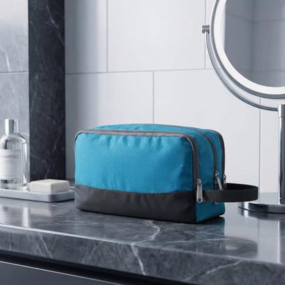 Toiletry Bag for Men Hanging Dopp Kit Water Resistant Shaving Bag Small Toiletry Bag for Traveling (Blue) - color: Blue