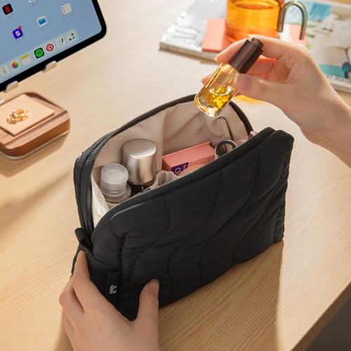 tomtoc Electronics Organizer Travel Case, Soft Puffy Accessory Tech Case - color: Lavascape