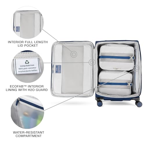 Travelpro VersaPack+ Softside Checked Luggage Suitcase, Navy Blue, 25-Inch - color: Estate Blue, size: Checked Medium
