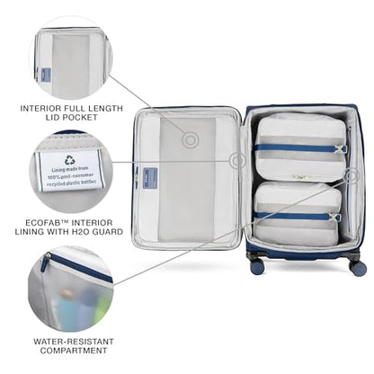Travelpro VersaPack+ Softside Checked Luggage Suitcase, Navy Blue, 25-Inch - color: Estate Blue, size: Checked Medium