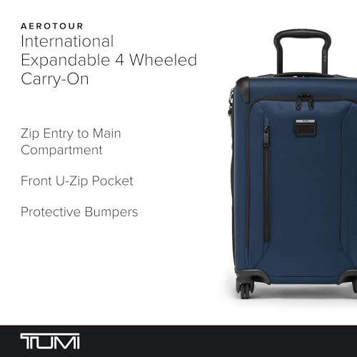 TUMI Aerotour 4 Wheel Expandable Carry-On, 21.75", Navy - color: Navy, size: 21.75" International Expandable Carry-On