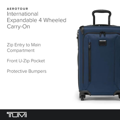 TUMI Aerotour 4 Wheel Expandable Carry-On, 21.75", Navy - color: Navy, size: 21.75" International Expandable Carry-On