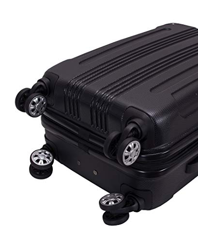 Rockland London Hardside 3 Piece Expandable Spinner Wheel Luggage Set, (20"/24"/28"), Black - color: Black, size: 3 Piece (28"/24"/20")