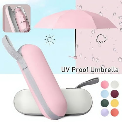 Mini Travel Umbrella with Umbrella Case - color: Pink