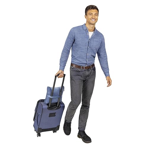 BlueHills Premium Soft Travel Blanket Pillow Combo Airplane Grayish Blue - color: Grayblue-1pk-t026