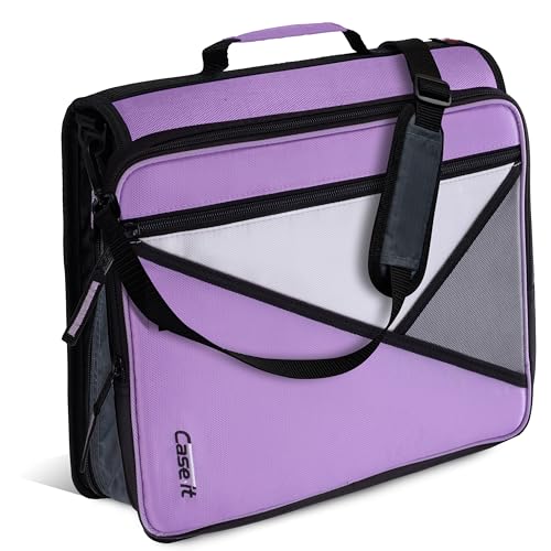 Case-it School Zipper Binder | 2-Inch O-Rings | 350-Sheet | LT-007 Lavender - color: Lavender Lt-007, size: 1 Pack