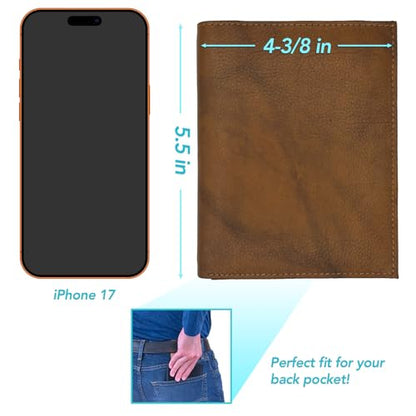 Antique Saddle RFID Genuine Leather Passport Wallet - color: Antique Saddle